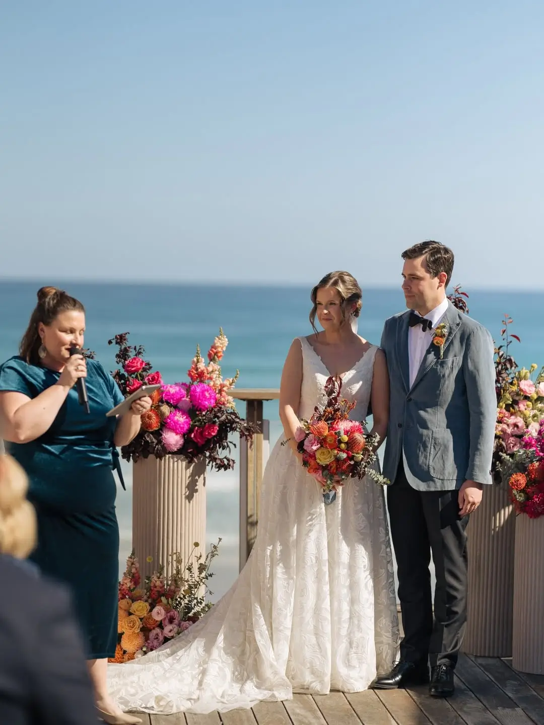 Jo Nicholson marrying a couple at The Warehouse 1915 industrial wedding venue in Geelong